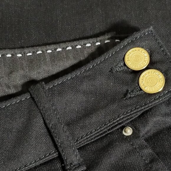 New Banana Republic Black Trouser Jeans Wide Leg Cuffed Sz 2 Womens Pants 30x31 - Picture 5 of 16